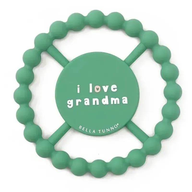 Bella Tunno Gift For Baby|Gifts Up To $25*- Happy Teether, Soft & Easy Grip Baby Teether Toy, Non-Toxic and BPA Free, I Love Grandma