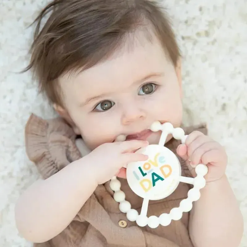 Bella Tunno Toys For 0-12 Months|Gift For Baby*- Happy Teether, Soft & Easy Grip Baby Teether Toy, Non-Toxic and BPA Free, I Love Dad