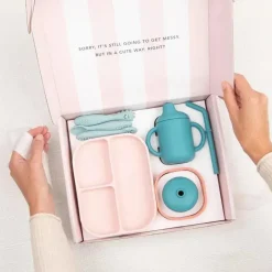 Bella Tunno Gift For Toddler|Gifts Over $50*- Little Bites Bundle, Baby Feeding Set, 100% Food-Grade Silicone, Confetti Castle