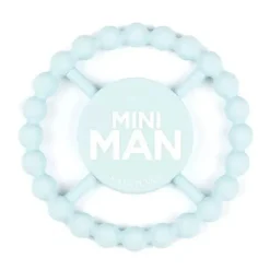 Bella Tunno Rattles & Teethers|Toys For 0-12 Months*- Mini Man Happy Teether, Ligh Blue
