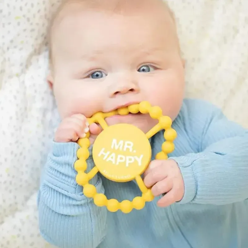 Bella Tunno Rattles & Teethers|Toys For 0-12 Months*- Mr Happy Teether, Yellow