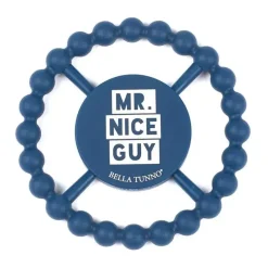 Bella Tunno Rattles & Teethers|Toys For 0-12 Months*- Mr Nice Guy Happy Teether, Navy