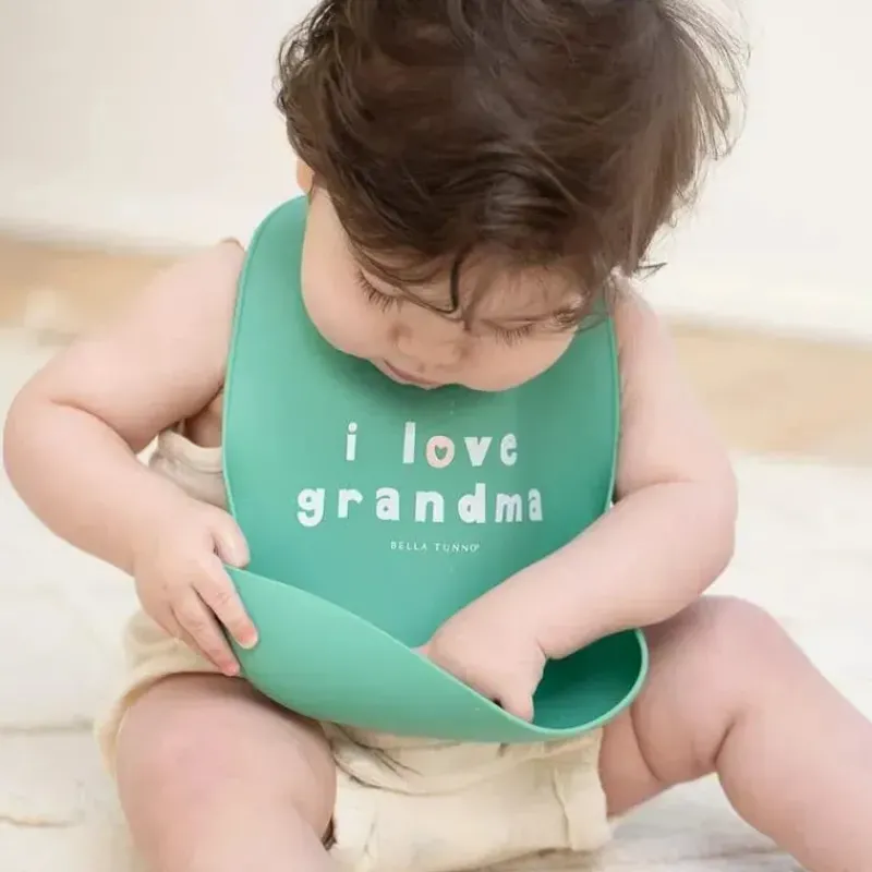 Bella Tunno Gift For Baby|Bibs*- Wonder Bib, Silicone Baby Bib, Non-toxic BPA Free, I Love Grandma