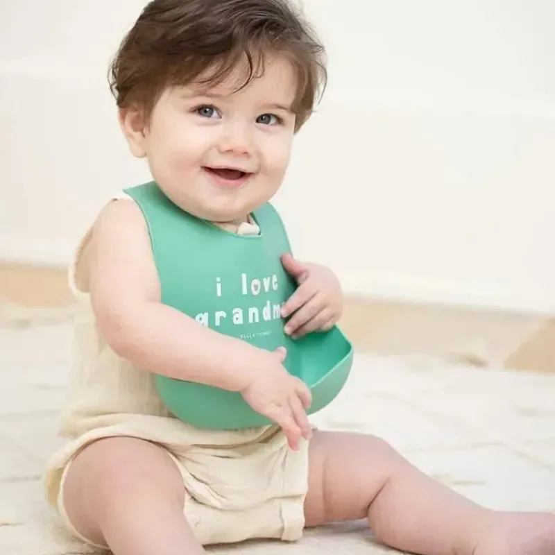 Bella Tunno Gift For Baby|Bibs*- Wonder Bib, Silicone Baby Bib, Non-toxic BPA Free, I Love Grandma