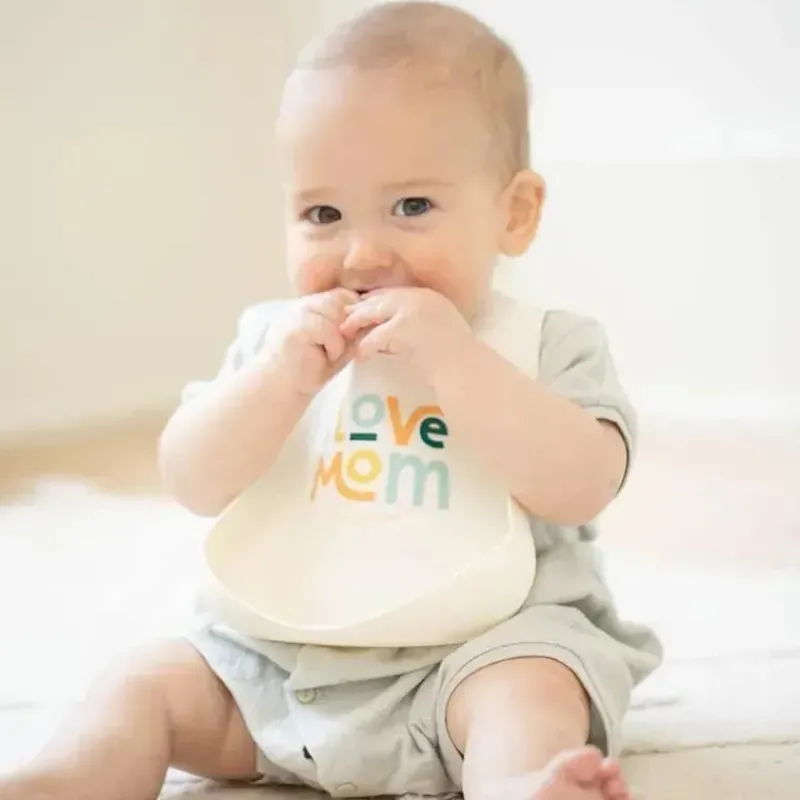 Bella Tunno Gift For Baby|Bibs*- Wonder Bib, Silicone Baby Bib for Girls & Boys, Non-toxic BPA Free Soft Silicone Bib, I Love Mom
