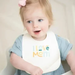 Bella Tunno Gift For Baby|Bibs*- Wonder Bib, Silicone Baby Bib for Girls & Boys, Non-toxic BPA Free Soft Silicone Bib, I Love Mom