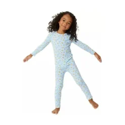 Bellabu Bear Organic|Baby Sleepwear*- Blue Baby Two-Piece Milk & Cookies Pajama Set