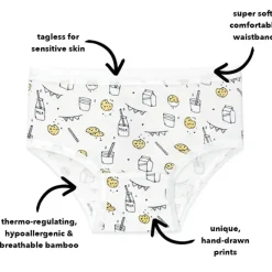 Bellabu Bear Baby Underwear*- Girl's Bamboo Underwear 7-Pack, 2/3T