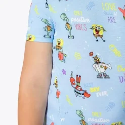 Bellabu Bear Baby Sleepwear*- Good Vibes Bamboo Spongebob Squarepants Kids Pajama Short Set