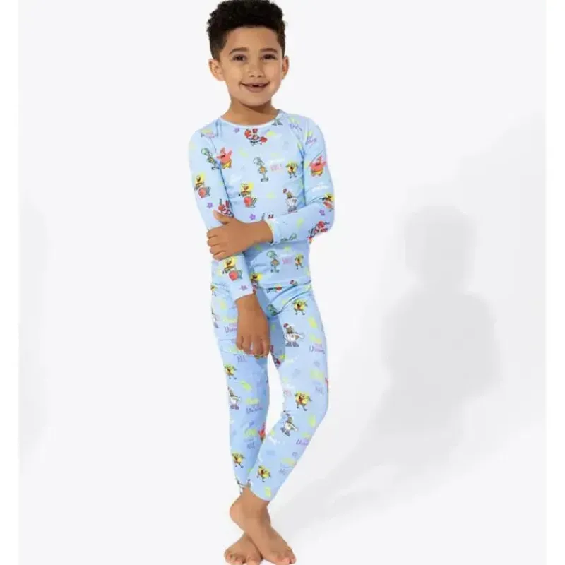 Kids Bellabu Bear Gift For Kids|Baby Sleepwear*- Good Vibes Bamboo Kids Spongebob Squarepants Pajamas