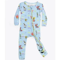 Kids Bellabu Bear Gift For Kids|Baby Sleepwear*- Good Vibes Bamboo Convertible Footie Spongebob Squarepants