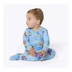 Kids Bellabu Bear Gift For Kids|Baby Sleepwear*- Good Vibes Bamboo Convertible Footie Spongebob Squarepants