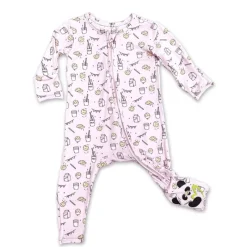 Bellabu Bear Baby Sleepwear*- Milk And Cookies Pink Kids Bamboo Pajamas