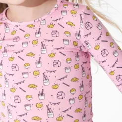 Bellabu Bear Baby Sleepwear*- Milk And Cookies Pink Kids Bamboo Pajamas, 18-24M