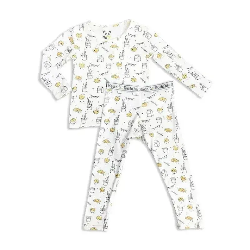 Bellabu Bear Organic|Baby Sleepwear*- Milk and Cookies Kids Bamboo Pajamas