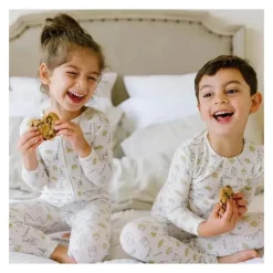 Bellabu Bear Organic|Baby Sleepwear*- Milk and Cookies Kids Bamboo Pajamas
