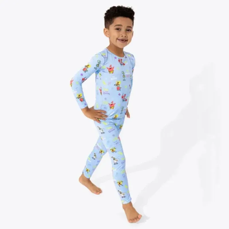Kids Bellabu Bear Gift For Kids|Baby Sleepwear*- Spongebob Squarepants, Good Vibes Bamboo Kids Pajamas