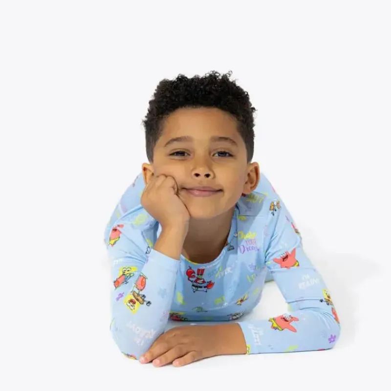 Kids Bellabu Bear Gift For Kids|Baby Sleepwear*- Spongebob Squarepants, Good Vibes Bamboo Kids Pajamas