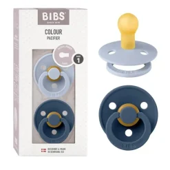 Bibs Gift For Baby|Pacifiers*- Colour 2 Pack Latex, Dusty Blue/Steel Blue
