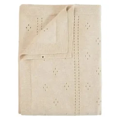 Bibs Blankets & Quilts*- Knitted Blanket Pointelle, Ivory