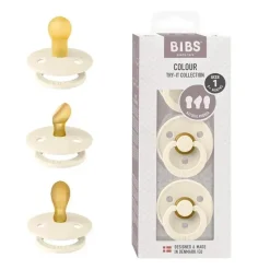Bibs Gift For Baby|Gifts Up To $25*- Pacifiers 0-6 Months, 3-Pack Soothers, BPA-Free Symmetrical Nipple, Ivory