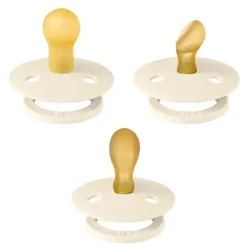 Bibs Gift For Baby|Gifts Up To $25*- Pacifiers 0-6 Months, 3-Pack Soothers, BPA-Free Symmetrical Nipple, Ivory