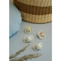 Bibs Gift For Baby|Gifts Up To $25*- Pacifiers 0-6 Months, 3-Pack Soothers, BPA-Free Symmetrical Nipple, Ivory