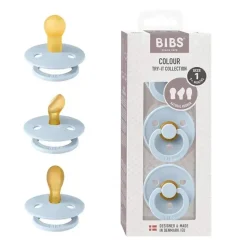 Bibs Gift For Baby|Gifts Up To $25*- Pacifiers 0-6 Months, 3-Pack Soothers, BPA-Free Symmetrical Nipple, Baby Blue