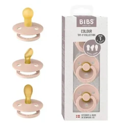 Bibs Gift For Baby|Gifts Up To $25*- Pacifiers 0-6 Months, 3-Pack Soothers, BPA-Free Symmetrical Nipple, Blush