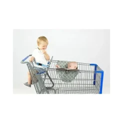 Binxy Baby Cart Covers*Shopping Cart Hammock, Grey and Aqua Quatrefoil