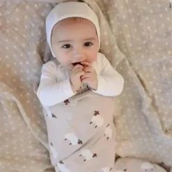 Bleu La La Blankets & Quilts*- 100% Luxury Cotton Swaddle Receiving Baby Blanket, Sheep Ivory