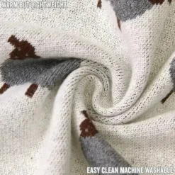 Bleu La La Blankets & Quilts*- 100% Luxury Cotton Swaddle Receiving Baby Blanket, Sheep Ivory