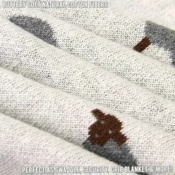 Bleu La La Blankets & Quilts*- 100% Luxury Cotton Swaddle Receiving Baby Blanket, Sheep Ivory