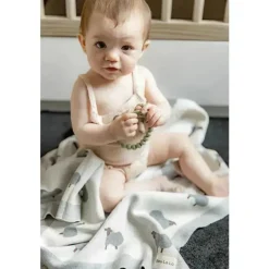 Bleu La La Blankets & Quilts*- 100% Luxury Cotton Swaddle Receiving Baby Blanket, Sheep Ivory