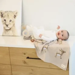 Bleu La La Blankets & Quilts*- 100% Luxury Cotton Receiving Swaddle Baby Blanket - Deer