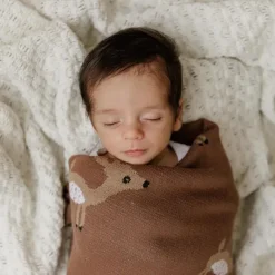 Bleu La La Blankets & Quilts*- 100% Luxury Cotton Receiving Swaddle Baby Blanket - Deer