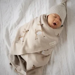 Bleu La La Blankets & Quilts*- 100% Luxury Cotton Receiving Swaddle Baby Blanket - Deer