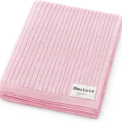 Bleu La La Blankets & Quilts*- 100% Luxury Organic Cotton Ribbed Baby Swaddle Blanket, Pink