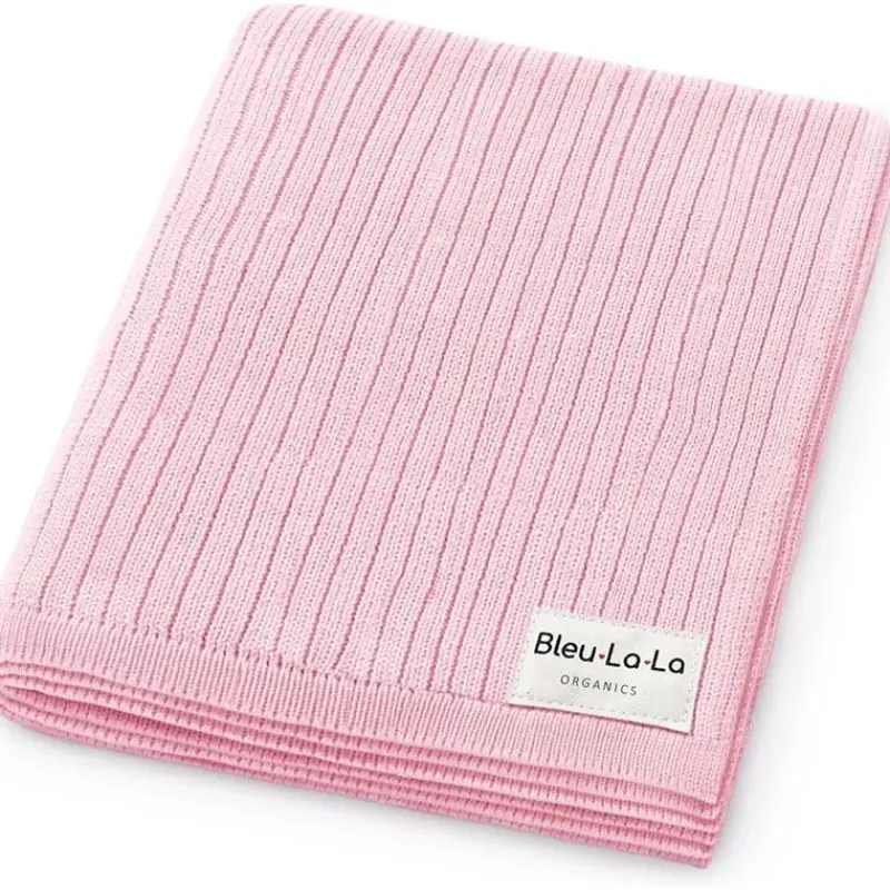 Bleu La La Blankets & Quilts*- 100% Luxury Organic Cotton Ribbed Baby Swaddle Blanket, Pink