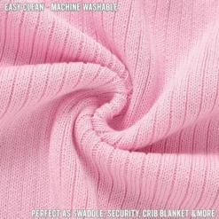 Bleu La La Blankets & Quilts*- 100% Luxury Organic Cotton Ribbed Baby Swaddle Blanket, Pink