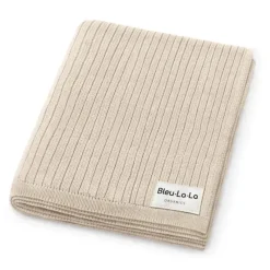 Bleu La La Blankets & Quilts*- 100% Luxury Organic Cotton Ribbed Baby Swaddle Blanket, Oatmeal