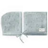Bleu La La Blanket Gift Set|Blankets & Quilts*- 100% Organic Cotton Luxury Organic Blanket + Bonnet Hat Set, Blue