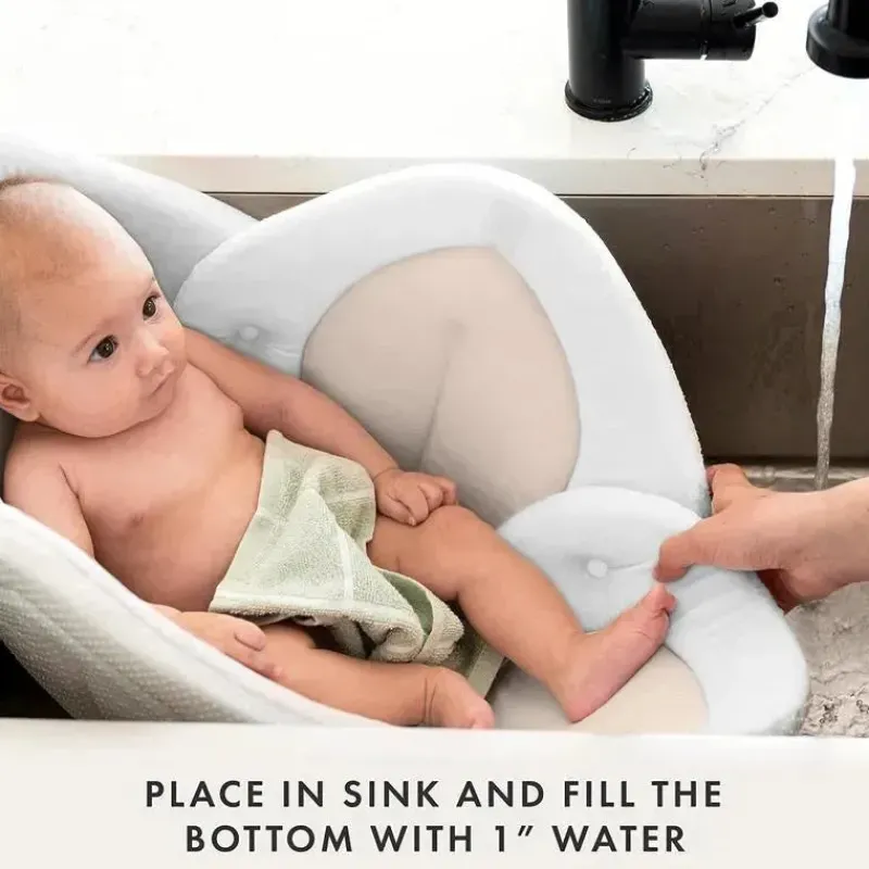 Blooming Bath Gift For Baby|Gifts From $25 To $50*- Lotus Flower Bath Mat Sink Cushion, Buttercream