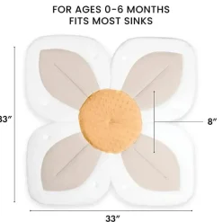 Blooming Bath Gift For Baby|Gifts From $25 To $50*- Lotus Flower Bath Mat Sink Cushion, Buttercream