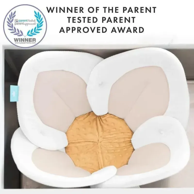 Blooming Bath Gift For Baby|Gifts From $25 To $50*- Lotus Flower Bath Mat Sink Cushion, Buttercream