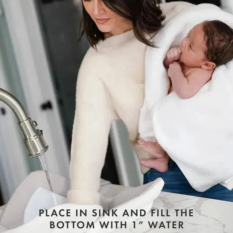 Blooming Bath Gift For Baby|Gifts From $25 To $50*- Lotus Flower Bath Mat Sink Cushion, Olive