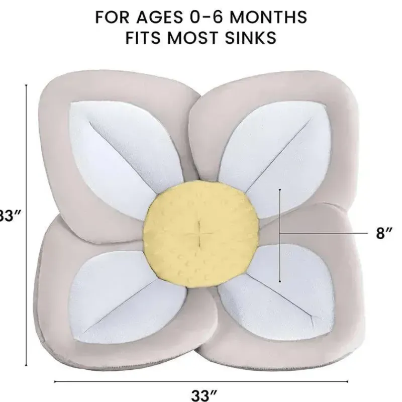 Blooming Bath Gift For Baby|Gifts From $25 To $50*- Lotus Flower Bath Mat Sink Cushion, Olive