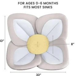 Blooming Bath Bath Accessories & Organization*- Lotus Plush Minky Baby Sink Bathtub Cushion, Grey