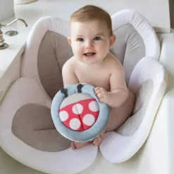 Blooming Bath Bath Tubs & Seats*Lotus - Baby Bath Seafoam, White/Gray
