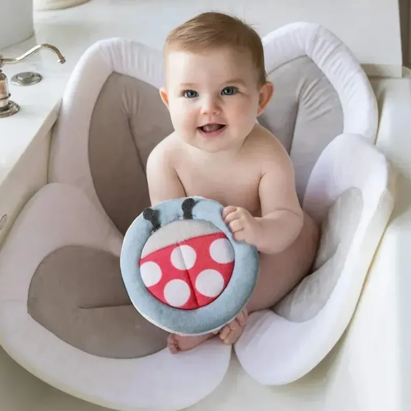 Blooming Bath Bath Tubs & Seats*Lotus - Baby Bath Seafoam, White/Gray